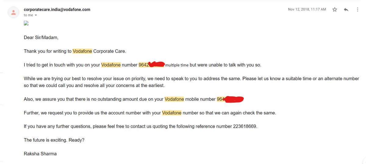 youmaynahito's tweet photo. @ViCustomerCare @ViCustomerCare  I Have received multiple assurances from Vodafone, Why are you again sending legal notices? https://t.co/i9TX7LAr8g