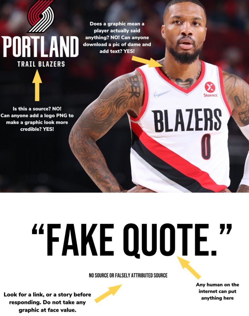 BallsackSports's tweet image. Today we will focus on the dangers of misinform in the media, and stress the importance of media literacy.
Social media and the internet has enabled users to create and spread misinformation at record rates.
Not everything you see on internet or social media will be real.
