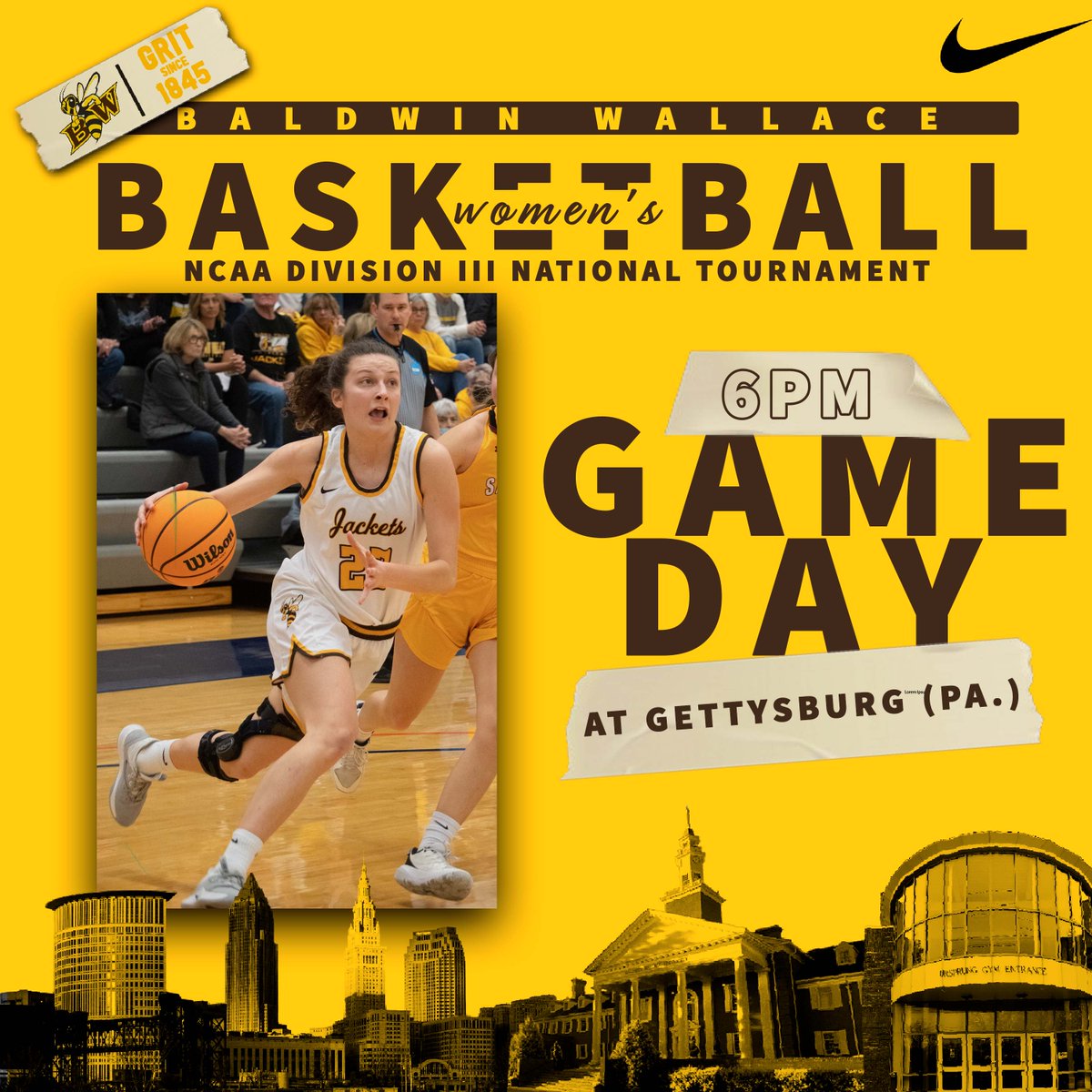 It's now or never! <a href="/BW_wbasketball/">BW Women's Basketball</a> competes in the second round of the <a href="/NCAADIII/">NCAA Division III</a> tournament, taking on the <a href="/gburgbullets/">Gettysburg College Athletics</a>! #BWGrit 🏀
📍: Bream Gymnasium
⏰: 6:00 PM
📊: bit.ly/3vx1BUu
📺: bit.ly/35rl6TL
📻: bit.ly/3qSvURu
📜: bit.ly/35tX1M6