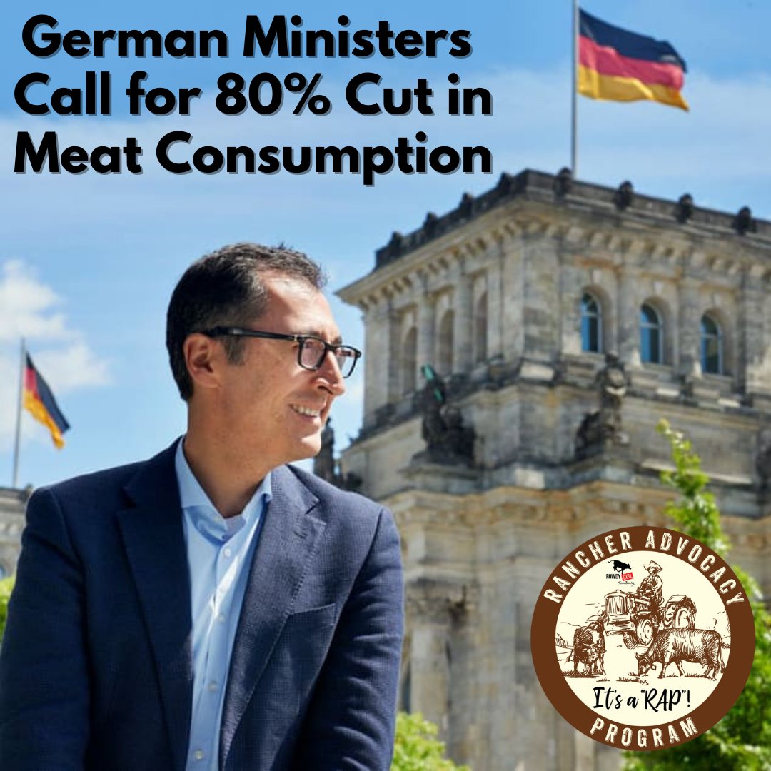 RancherAdvocacy's tweet photo. “What is the point of cruelty to animals so that we eat unhealthy food and ruin the climate in the process?” German Federal Health Minister Prof. Dr. Karl Lauterbach said.

Have y'all ever heard a politician make this much sense?!
😂👏🏼

#climatecrisis #sustainable #GoVegan https://t.co/i3vj2NU9be