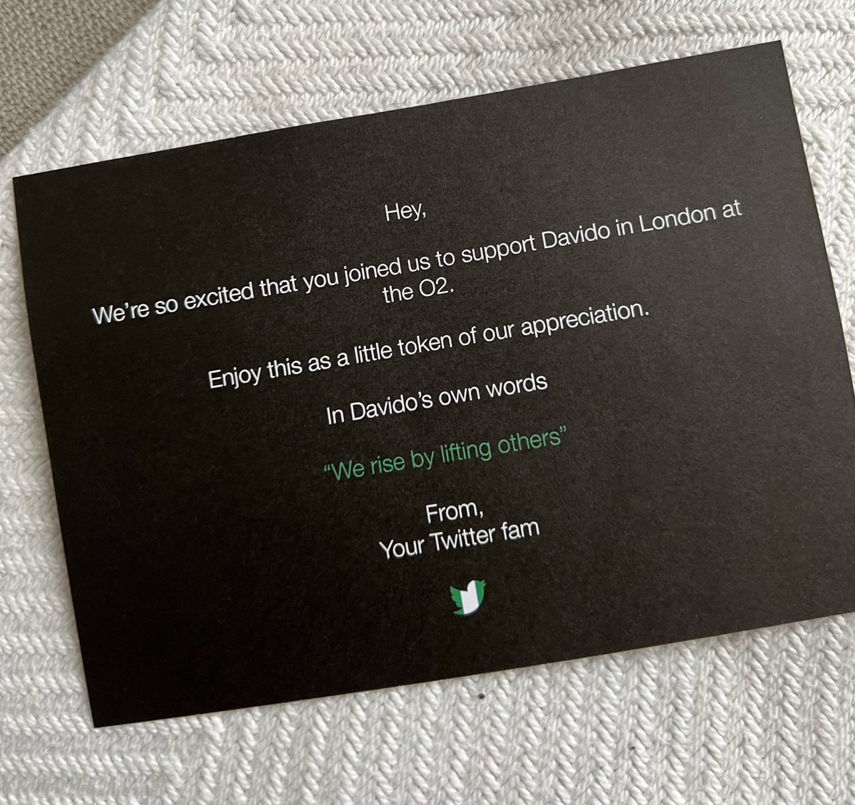 If you see us wearing matching shoes tonight, mind your business!!! We’re out here to support our Naija superstar <a href="/davido/">Davido</a> tonight! It’s these colors all day 🇳🇬 #WRBLO2