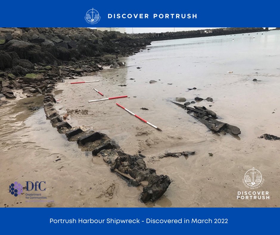 DiscPortrush's tweet image. Did you hear about the shipwreck discovered in Portrush Harbour this week? 
#Portrush #CausewayCoast #NorthernIreland #Discoverni #boatbuilding #History #ireland #drontheim 

More details on our Facebook page…
facebook.com/10077889092420…