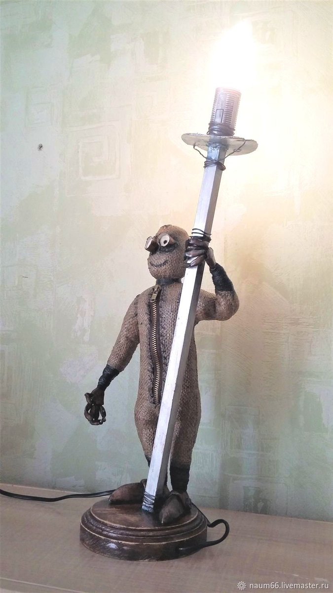 Рад поделиться последними новинками в моем магазине #etsy shop: Fan Ninth cartoon hero. Interior doll. Table lamp Loft style lighting. Light in Vintage Style. Inspired by the movie. Attic toy. etsy.me/3pATlio #korinevyj #bronza #gostinaa #tkani #godovina #indus