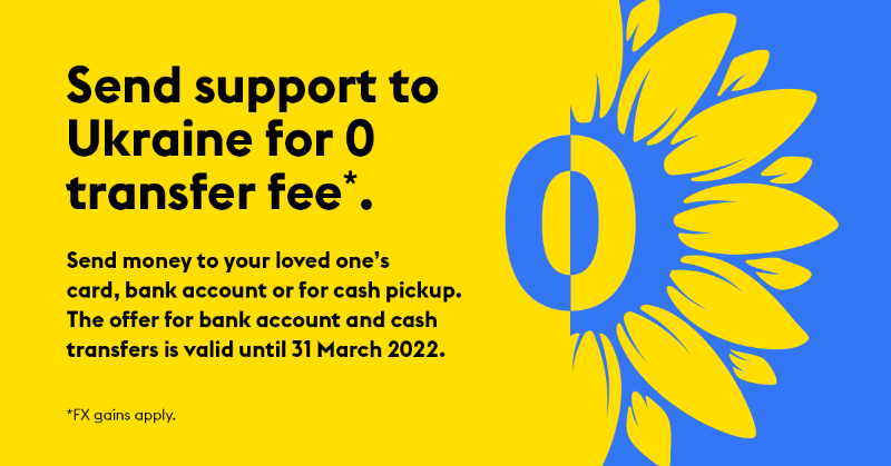 WesternUnion's tweet photo. We condemn the unprovoked act of war and stand with the people of Ukraine 🇺🇦 ❤️.  Our services provide a vital channel to support them and their loved ones, especially during times of crisis. #WUNews #Ukraine #SendSupport
