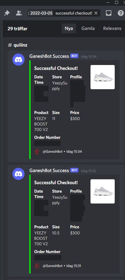 Kevin Persson (@quiiinz) on Twitter photo Thank you! <a href="/GaneshBot/">GaneshBot</a> <a href="/GaneshCooked/">GaneshCooked</a>
Proxies: <a href="/PrimedProx/">Primed Proxies</a>
G-mails: <a href="/InvisibleGmails/">InvisibleGmails</a> (best in the game) Thank you! <a href="/GaneshBot/">GaneshBot</a> <a href="/GaneshCooked/">GaneshCooked</a>
Proxies: <a href="/PrimedProx/">Primed Proxies</a>
G-mails: <a href="/InvisibleGmails/">InvisibleGmails</a> (best in the game)