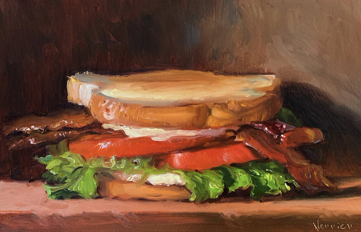 NoahVerrier's tweet image. My oil painting of a BLT