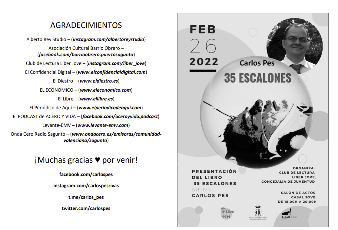 carlospes's tweet photo. Inspirando a #guerreros contra las #injusticias en la presentación de #35ESCALONES

Nuevo artículo en mi blog👉👉👉https://t.co/PKRuBUHy27

CC: @_albertorey_ @ecd_ @ElDiestro_ @eleconomico_es @ElLibreInforma @abarreda1965 @elperiodicoaqui @levante_emv @ocrsagunto @palbeme https://t.co/Kq9z8hw7aS