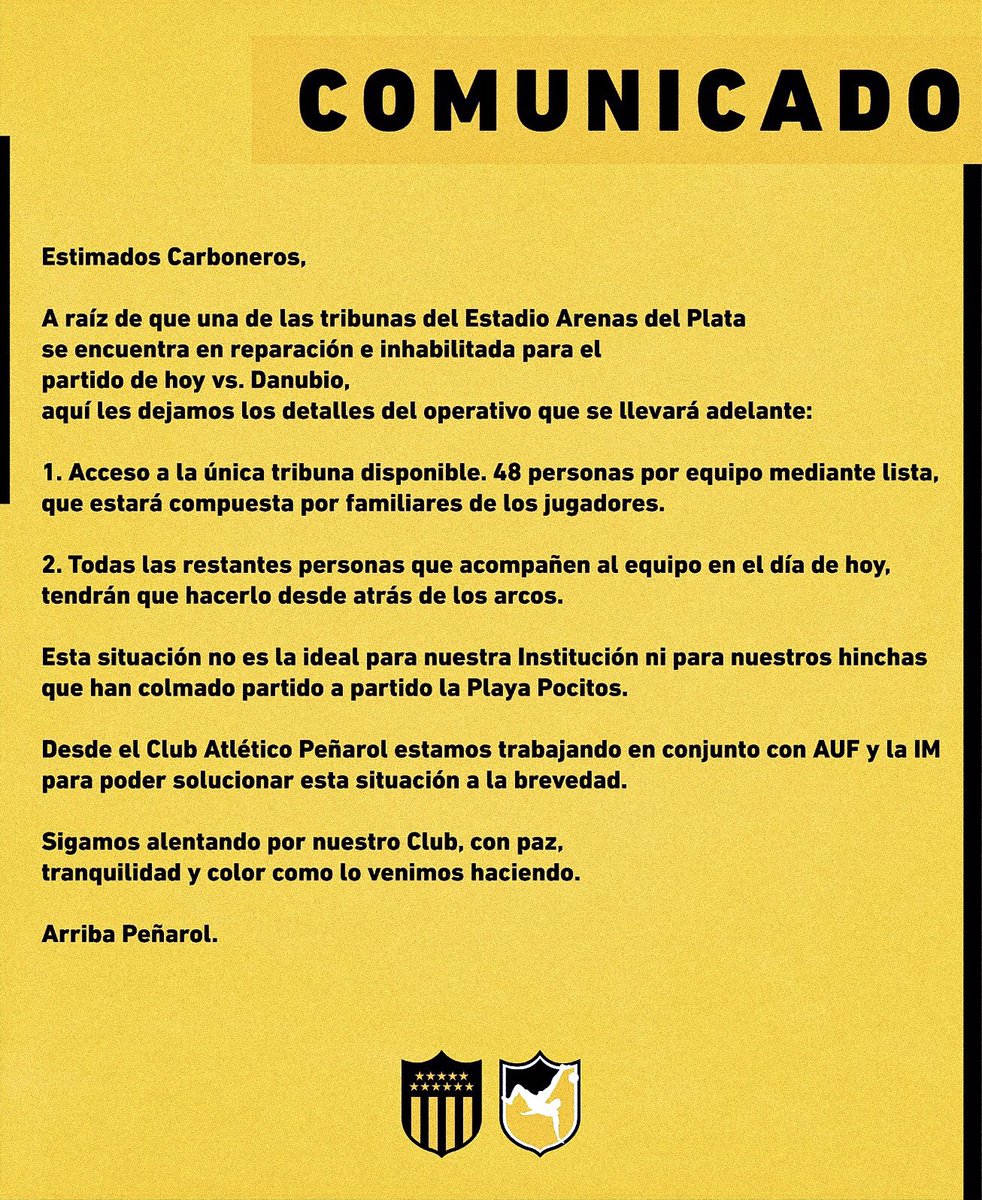 FutbolPlayaCAP's tweet photo. COMUNICADO

#VamosPeñarol https://t.co/Rk08WTNiRY