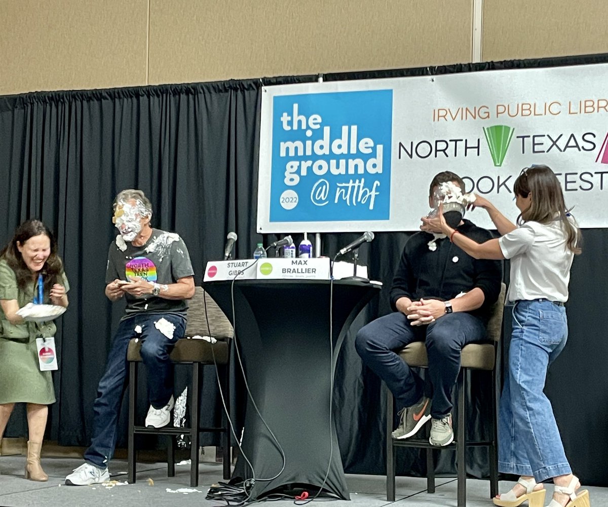 It’s a SMASHING good time at the #NTTBF22 middle grade keynote with <a href="/AuthorStuGibbs/">Stuart Gibbs</a> &amp; Max Brallier <a href="/NTTBFest/">North Texas Teen Book Festival</a> #cisdlib #westfam