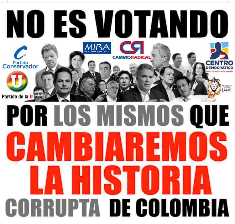 NoMasUribeNO's tweet photo. #LaDanzaDeLosMillones la de estos partidos políticos que llegan a ROBAR al congreso. #NoEsChiste #NoTermina https://t.co/k31aTShvOz