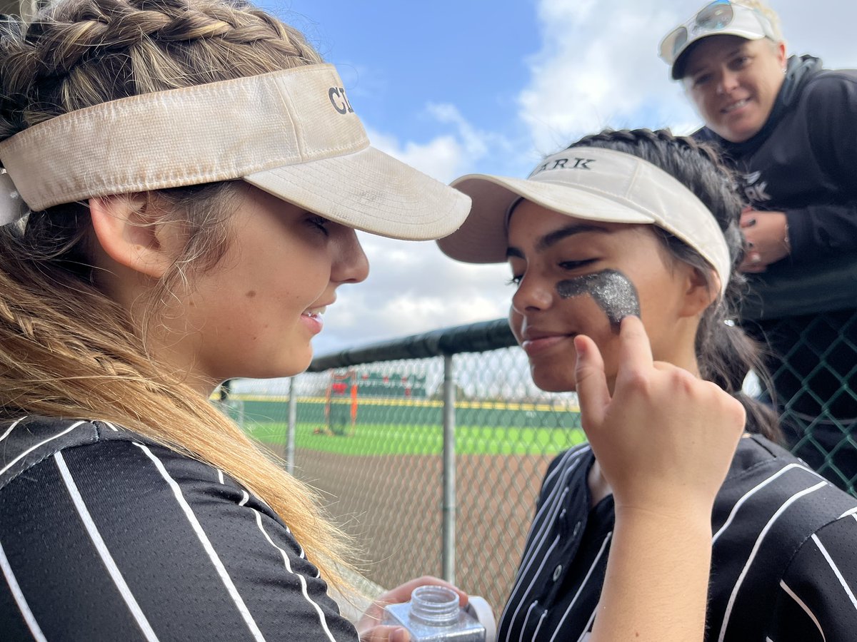 An integral part of the pregame routine…perfecting the glittery eye black! <a href="/aliyahfarrell05/">Aliyah</a> <a href="/victoria_h_12/">Victoria</a> <a href="/NISDClark/">Tom C. Clark HS</a> <a href="/CoachHalli/">Becca Halliburton</a> <a href="/clarkcoachkelly/">Coach Kelly</a> <a href="/CoachMeganLow/">Megan Low</a> <a href="/ClarkAthBooster/">Clark Athletic Boosters</a> <a href="/_clarksoftball/">Clark Softball Girls</a> <a href="/ClarkHSTrainers/">Clark Athletic Training</a> <a href="/HobbyGirlsATH/">Hobby Girls’ Athletics</a> <a href="/ms_rawlinson/">Rawlinson Boys Athletics</a>
