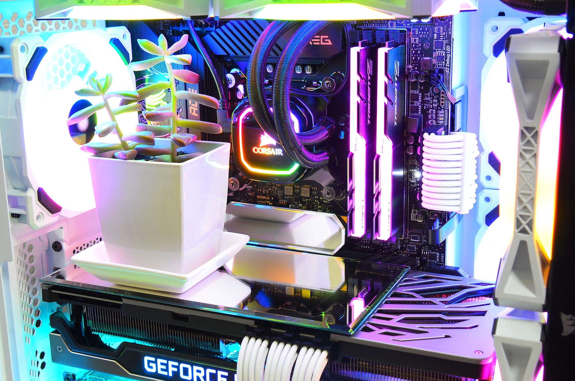 吉村特殊パーツ製作所 ガラス 鏡店 販売開始となりました Gpuトップミラー ですがフィギュア の代わりに観葉植物を一時的に置いてみましたがpcケースが小さいので凄く巨大に見えます T Co Fluzn97u7q 吉村特殊パーツ製作所 自作pc