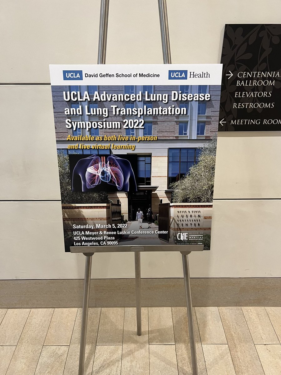 GrantTurnerMD's tweet photo. Excited to be at the UCLA Advanced Lung Disease and Lung Transplant Symposium this year with excellent speakers @davidsayah @Lunglady1 @DrVadimG @samweigtmd @IPScottOh @rchannick and more! #lungtransplant https://t.co/indJnZYGWq