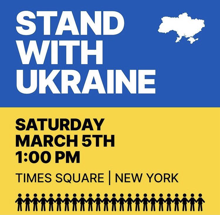 Today at 1pm at Times Square! Come out and show your support if you’re in the area 🇺🇦🙏
#BanRussianOil #NoFlyZone #ClosetheSkyoverUkraine #GloryToUkraine