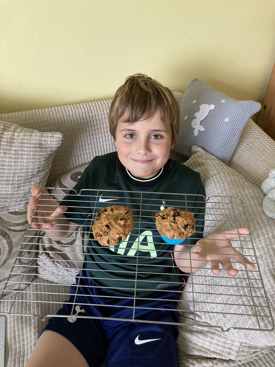 leeboy1009's tweet photo. @LarchwoodPS Joel has been making rock cakes using the recipe, his class used from WW2 in lessons this week - thank you. More food technology please 😀 https://t.co/5eusX4ndsQ
