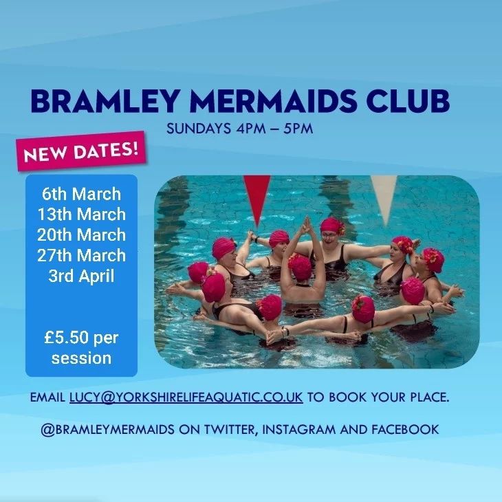 Zoe_Parker's tweet photo. Join @YorksLifeAqua @bramleybaths @BramleyMermaids Sundays 4-5pm
Beginners Welcome
#CreativeSwimming #HealthbyStealth https://t.co/La3EZQlalq