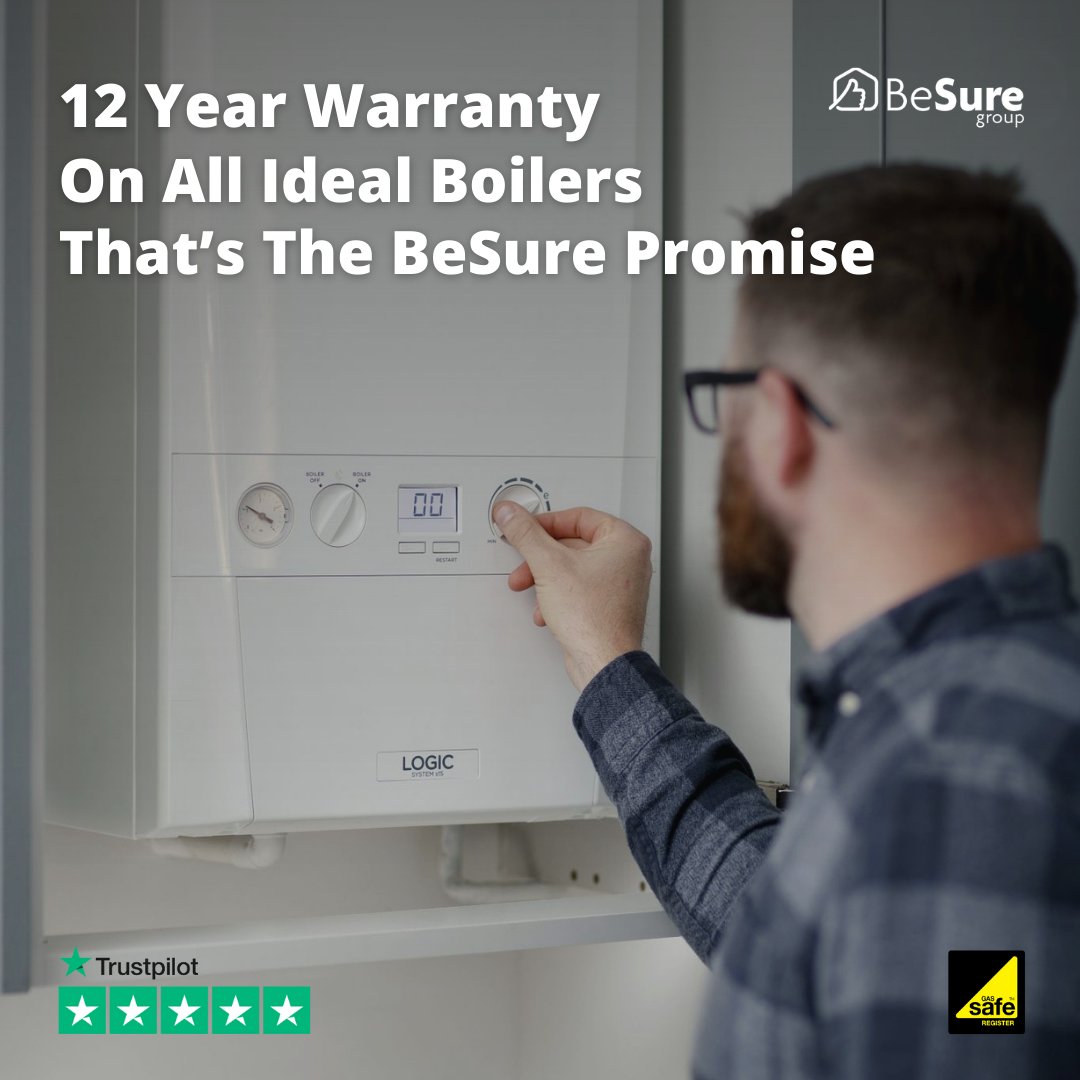 BeSureGroupUK's tweet photo. We offer 12 Year Warranty on ALL @ideal_boilers 
🏅 
The means you’ll be warm and worry free until 2034!
🗓 
Oh and did you know our boilers are future proof meaning they’re hydrogen ready… Why not get a free no obligation today.
 ✅ 
#newboiler #boiler #heating #homeheating https://t.co/52C2YQhG77