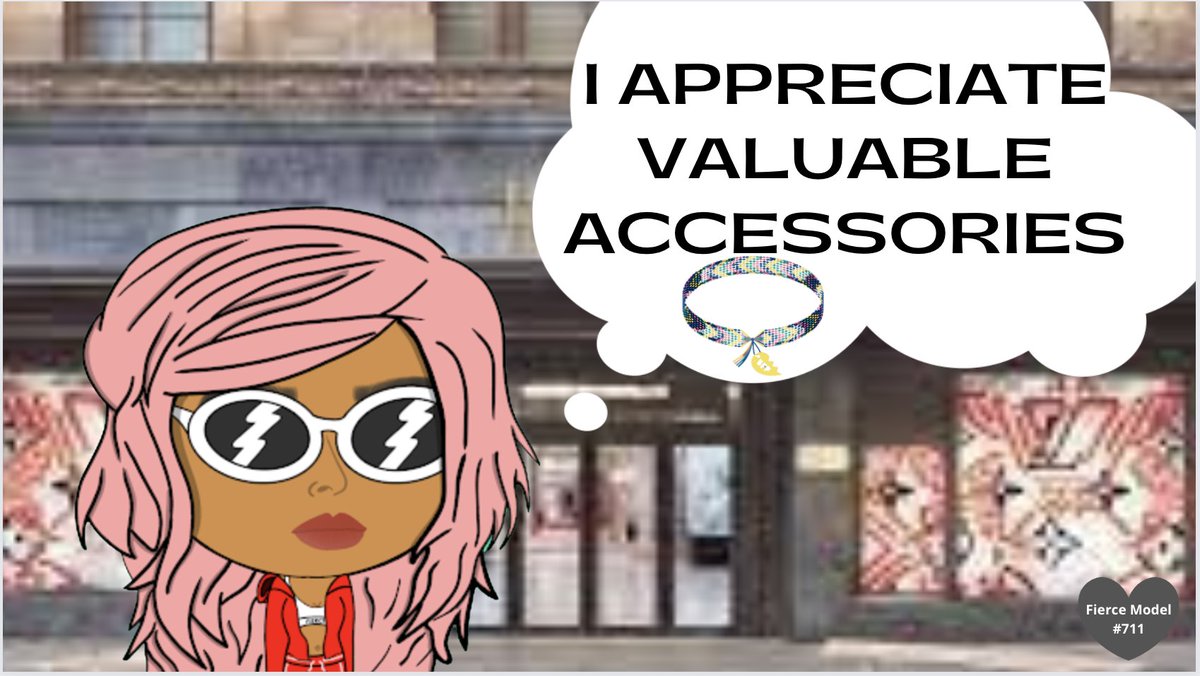 711Model's tweet photo. On my way to a photoshoot, but could pop into a @FierceStudioNFT space and pick up a @MyBFF bracelet along the way. As you know, I love a good accessory... https://t.co/eWOnRYNWyF