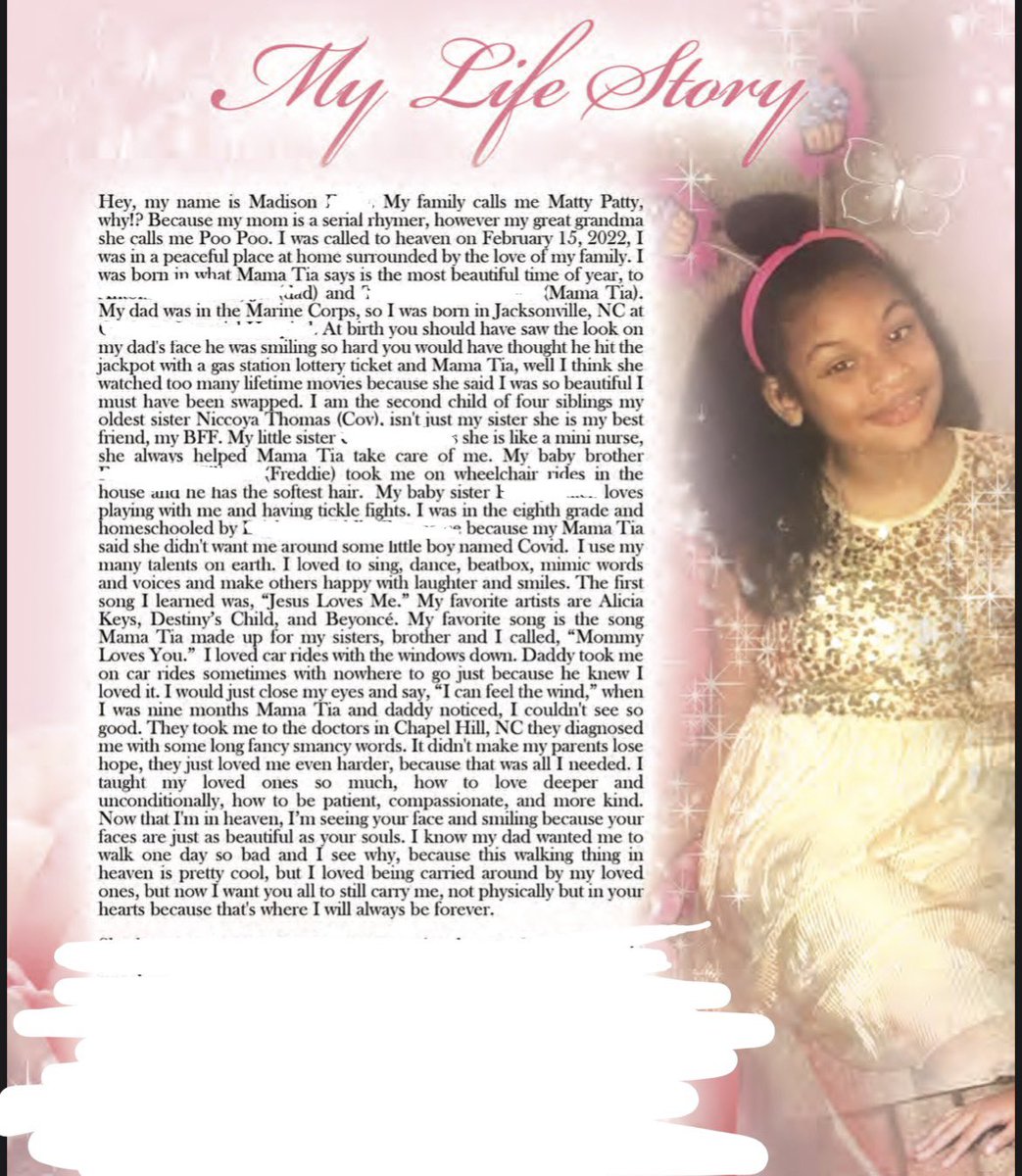 niccoyat's tweet photo. Madison’s life story wasn’t supposed to be this short, but it’s beautiful for the length that it was. https://t.co/GTMLIHblkH