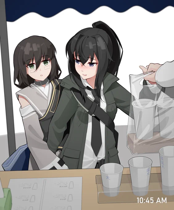 "Interesting cosplay, this your girlfriend?"
"Mhmmm...yes...she..."
"I'm her wife" 