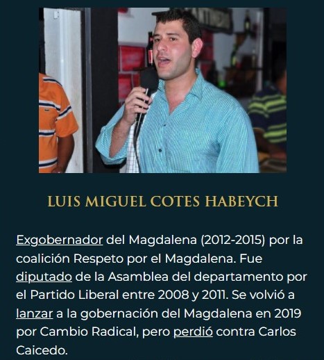 cuestion_p's tweet photo. 🤴🏽Luis Miguel Cotes Habeych fue coronado gobernador del Magdalena en 2012.

En el cargo adjudicó una licitación de chance, de manera presuntamente direccionada, a Enilce López alias 'La Gata'. Por este proceso, Cotes es investigado por la Fiscalía. 👉🏽 ️ https://t.co/usMqUdsoki https://t.co/hF3dH2EOMa