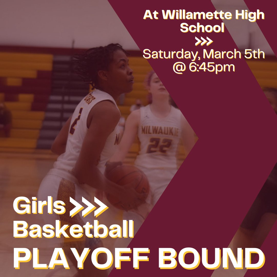 Congrats to our girls basketball on making it to the postseason! They are away tonight vs. Willamette High School at 6:45pm. Can't make the trip down south? The game will be broadcast on the NFHS network. Let's go, Mustangs!
