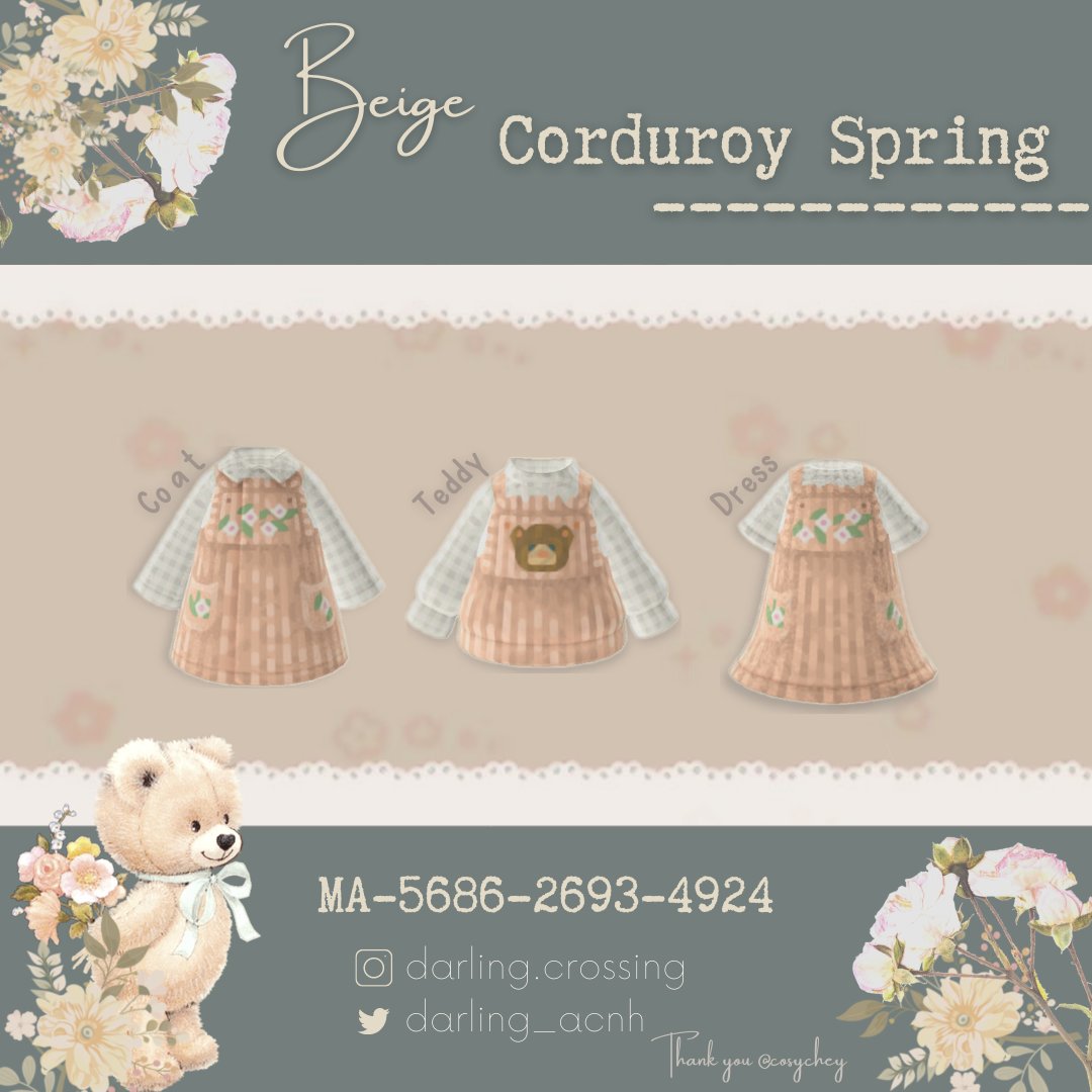 darling_acnh's tweet photo. Oh there's the beige version too 💕🤭 #ACNH #ACNHDesign #AnimalCrossing #あつ森 #マイデザ配布 https://t.co/BuySPOwtbm