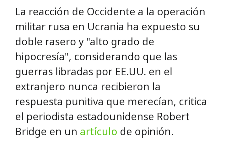 PABLOJIJON's tweet photo. Recomiendo artículo de escritor de opinión #RobertBridge
¿Por qué EE.UU. y la OTAN nunca han sido sancionados por iniciar guerras?
Via @ActualidadRT
https://t.co/Dsc6sCNDNw https://t.co/TqUslCFBts