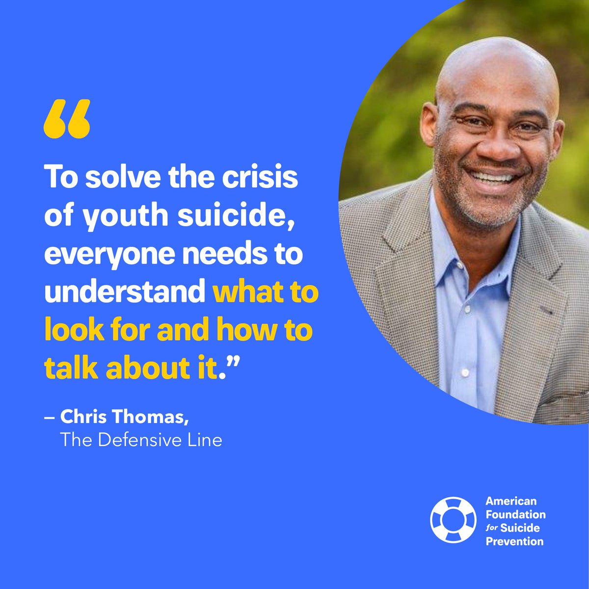 Recently, <a href="/SCT44/">Chris Thomas CT</a> of @TDefensiveLine testified before The Subcommittee on Oversight and Investigations of the Energy and Commerce Committee to share his story as a suicide loss survivor. Watch his full testimony at youtu.be/WsMhyjPQ8CI