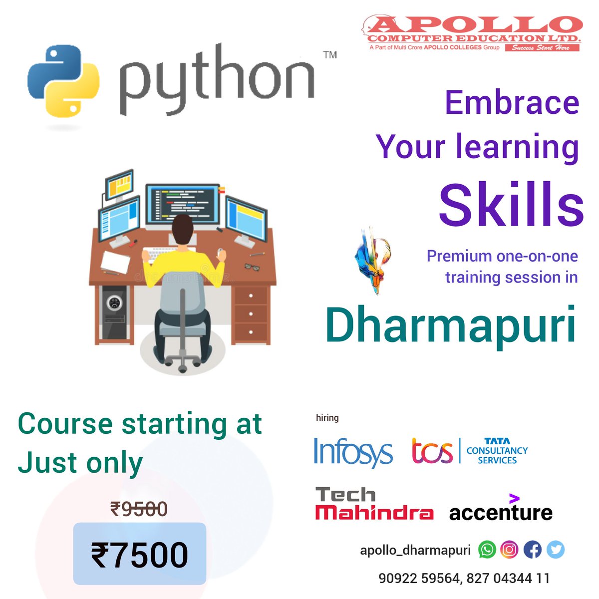 Apollo_Edu's tweet photo. Python Programming - A clear career for coders

🔸Pursue an IT career
🔸In-Demand knowledge
🔸Current leading career option
🔸High paying Job 
🔸Work in any IT sector

Career Options:-
• Web developer
• UI &amp; UX Designer
• Machine learning Engineer
• Data analyst https://t.co/J06D9QX6WB