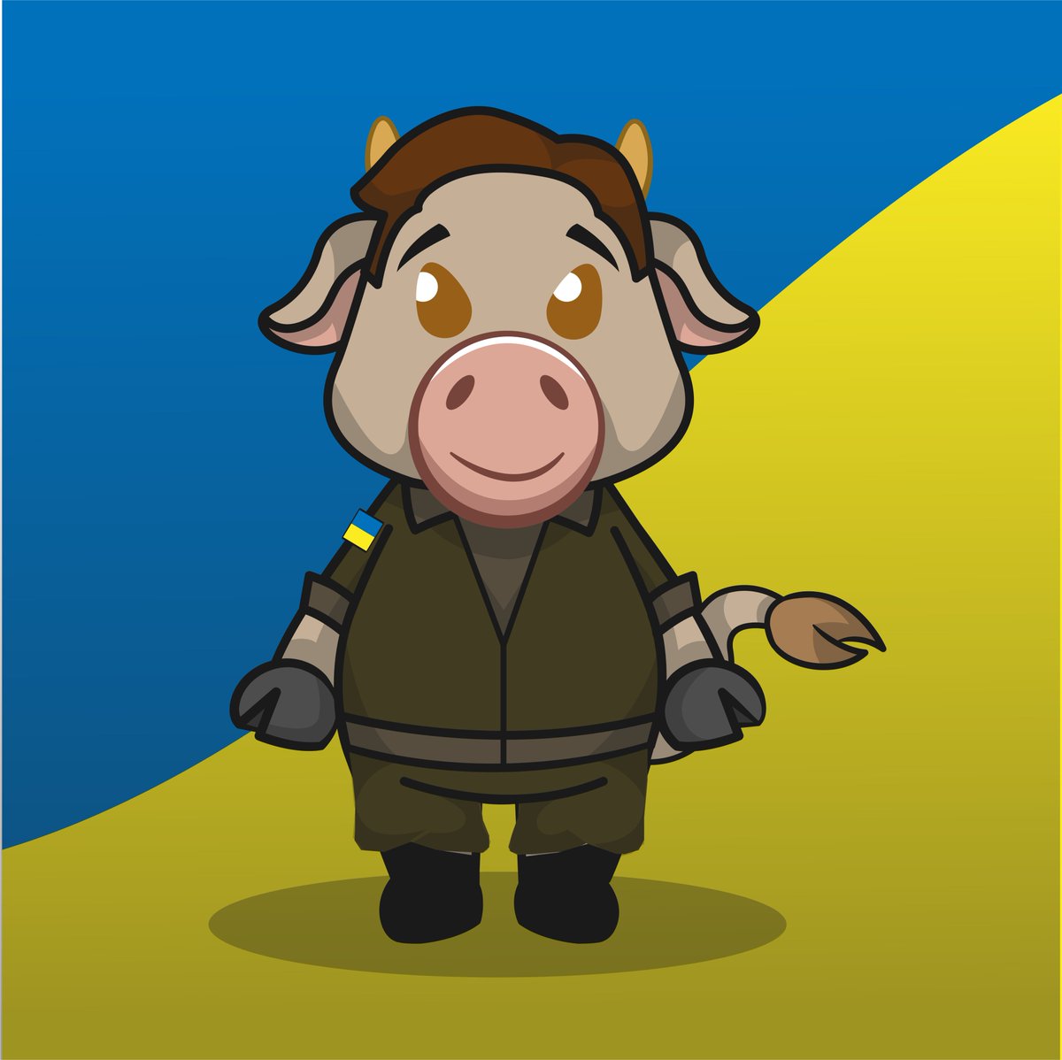 CowWorkers's tweet photo. In support of #ukraine, the Ukrainian People, and the Ukrainian Army, we have released #cowlenskyy, making President #VolodymyrZelensky a part of our family.
The proceeds from the sale of this #nft will be donated to Ukraine's #eth wallet.

https://t.co/Xk5LclrosM https://t.co/jPXFDg7bID