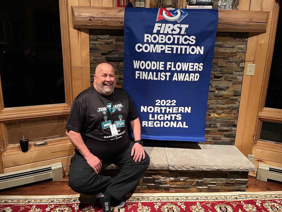 4786nicoletfear's tweet photo. Last night, Nicolet FEAR achieved our first blue banner EVER!! Todd Gaulke, or Mr. EXCITEMENT, one of our amazing mentors and highest sponsors, won the historic Woodie Flowers Finalist award! We are truly honored to have won this award. Way to go Mr. Gaulke!! #nicoletfear https://t.co/oPXwmV0cSl