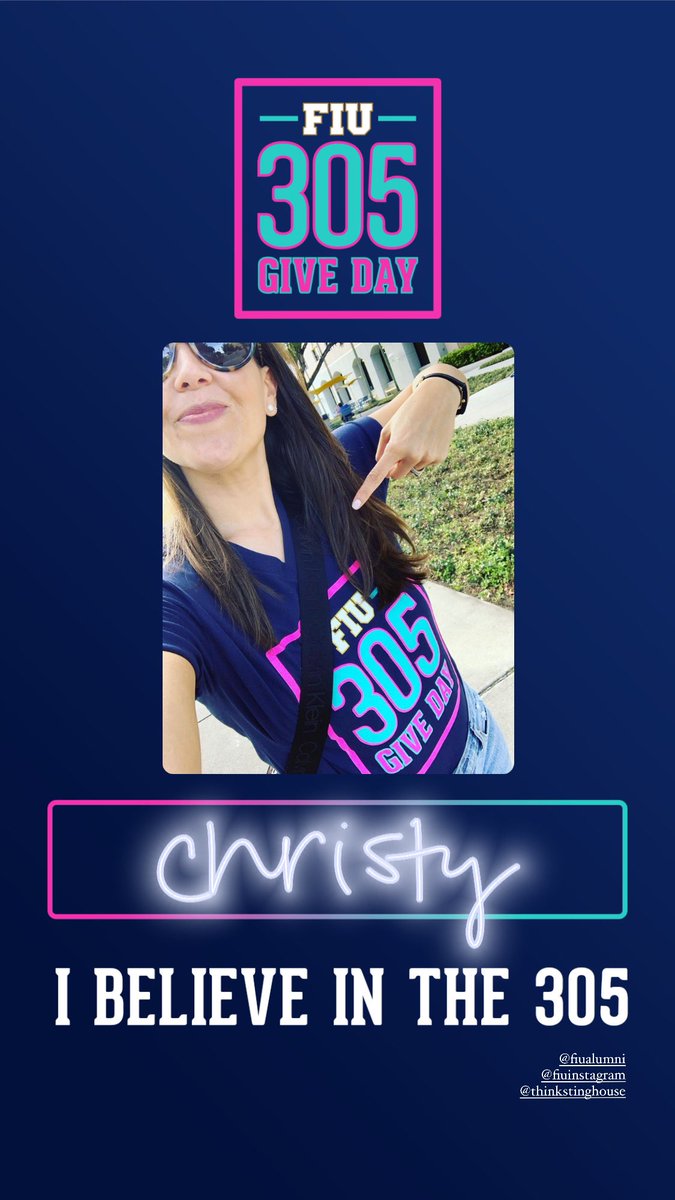 ChristyVidal's tweet photo. It’s that day! Show pride for the 305 by taking 3 minutes to give $5. #FIU305GiveDay https://t.co/ZgOfR8MDn0