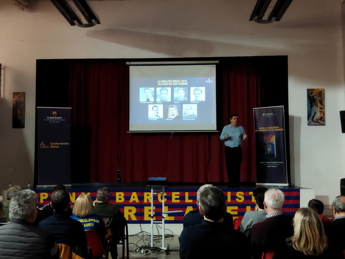 aquest passat divendres, en el marc de la setmana cultural, la Penya Barcelonista va organitzar a la xerrada "Barça i Catalunya: Temps de Foscor", amb Xavier Gamper, Frederic Porta i Salva Torres. Gràcies a tots!!