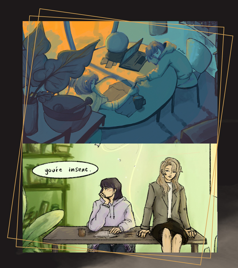 featherxs's tweet photo. for @orvbigbang: sangsoo modern fantasy!!! sometimes, you CAN find love while working together with your girl worst friend to find the culprit behind a museum robbery... with wonderful art by @achro__ and celshii on tumblr!!! #ORVBigBang

https://t.co/6t2IUck2FL https://t.co/X2vXF1iQWl