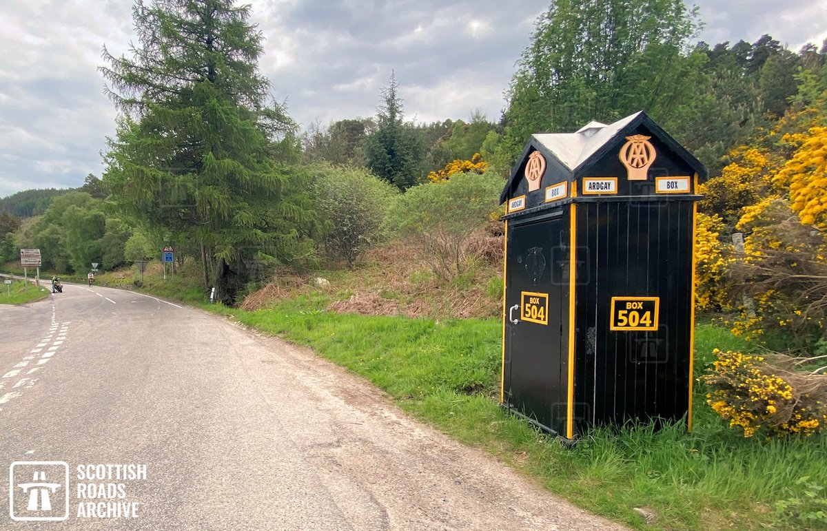 This is one of a only handful of surviving AA phone boxes, located on the B9176 near Struie. 🤩 

Members were given keys to access the telephone &amp; equipment inside! They were phased out in the 1960s and many are now listed buildings! 

Have you see any on the roads? 

#Archives