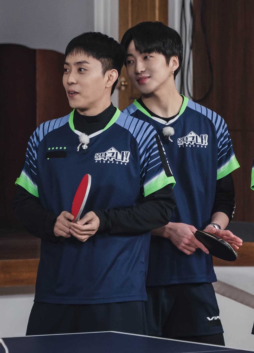 kris10milanz's tweet photo. Leaders Jiwon &amp; Seungyoon looking so hot and professional in full pingpong outfit! 🤩 damn! https://t.co/T7PyP93gJD