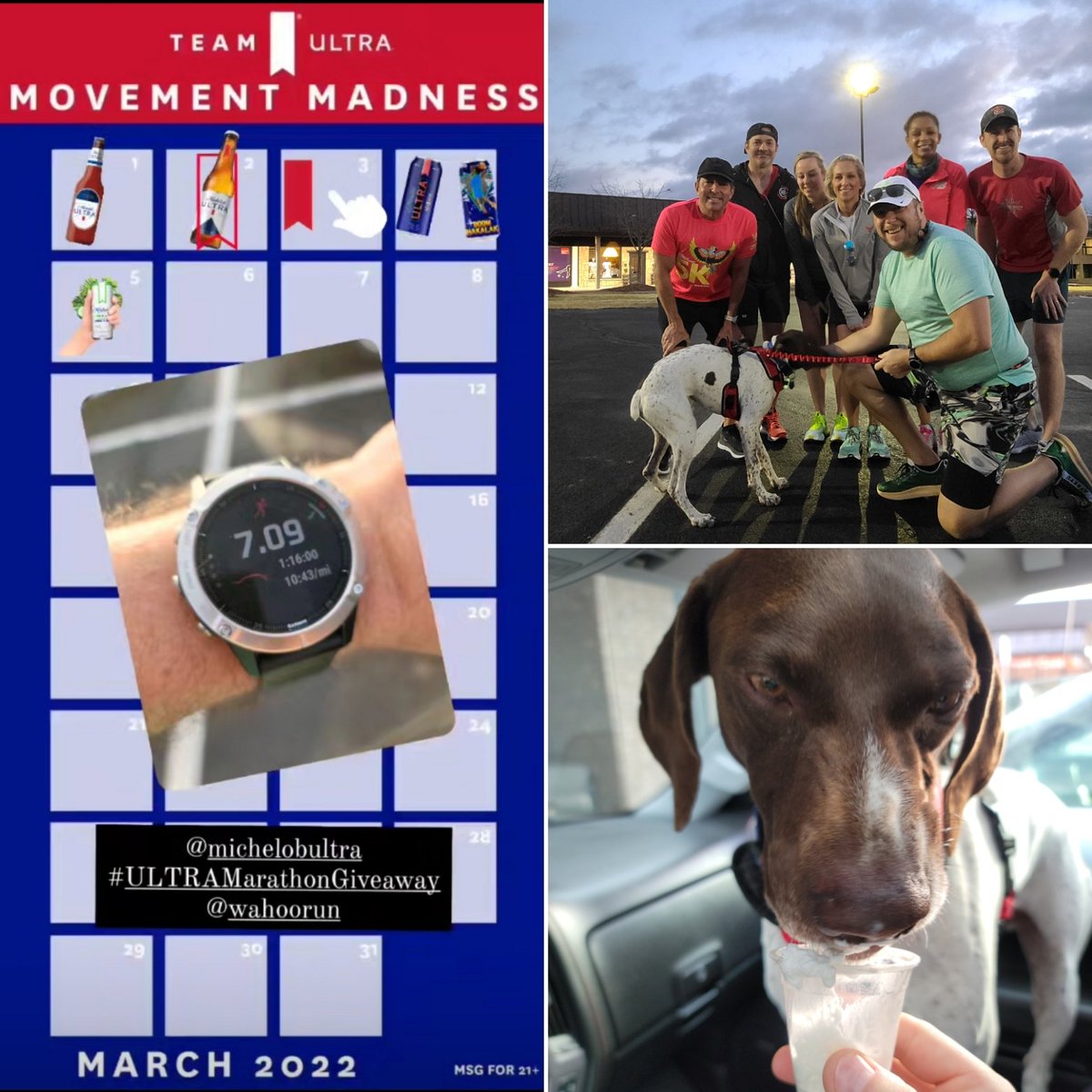 dgolgartjr's tweet photo. Movement is better with friends!!! Day 5 of the #TeamULTRA Movement Madness with the best crew ever π
@MichelobULTRA #ULTRAMarathonGiveaway #TeamULTRA #wahoorunning #iwahoo #thisiswahoo @WahooRunning https://t.co/uOaw0f5e76