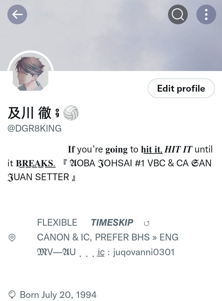 ㅤ
❝ Yahoo~ ♪ [ <a href="/iHaikyoFams/">Haikyō</a> ] Selamat malam! Saya Oikawa Tooru sebagai CANONRP ingin menjadi bagian dari #HaikyōFams dan siap mematuhi seluruh peraturan yang ada. ❞
ㅤ