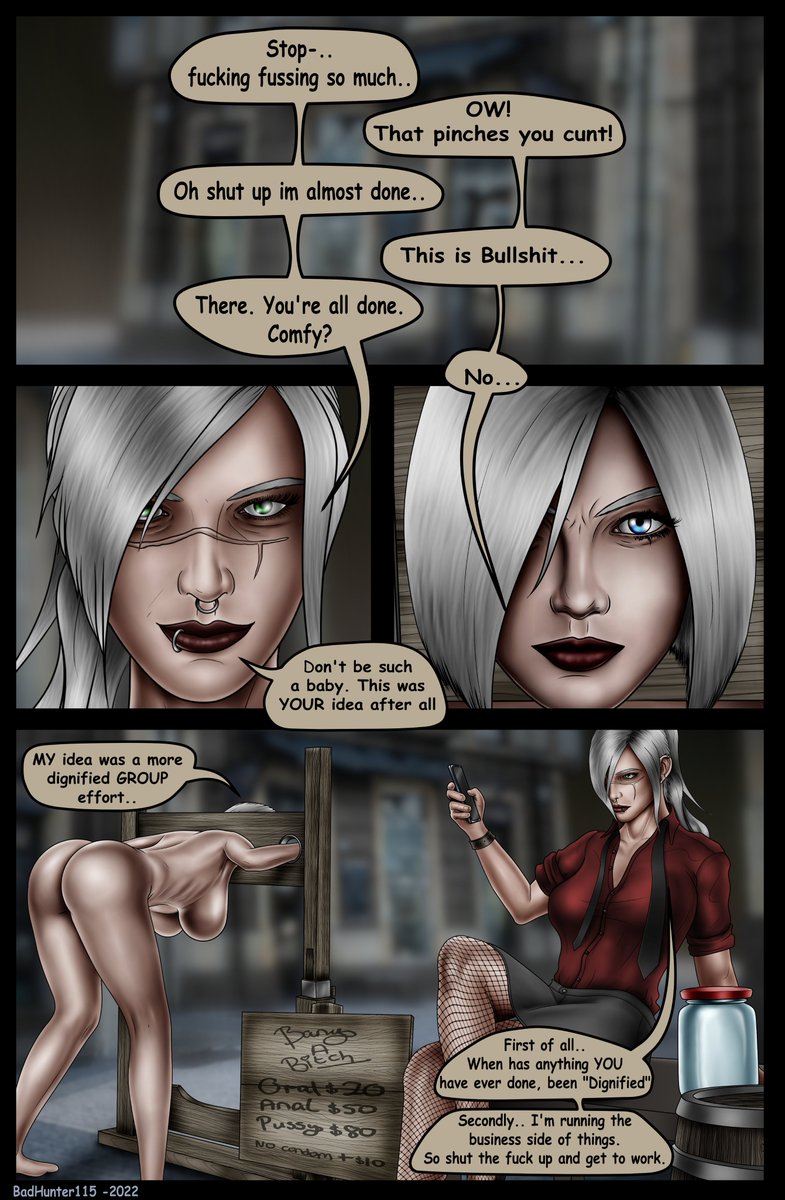 BadHunter115's tweet photo. @KatrynMoonshad1 and @MorriginP hit the town to make some money! But there was a small miscommunication in the agreement i think.
page 1/5! all coming to patreon in a few hours!
you dont wanna miss it
#badhunter #comic #nsfw #smutnetwork #rule34 #public #gangbang #bondage https://t.co/8tdsqHP5Vu