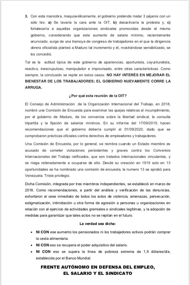 sunepinparques2's tweet photo. #5marzo #FADESS Maduro nuevamente corre la arruga y engaña a los #Trabajadores , con este aumento del #SalarioMinimo los venezolanos no superaremos la línea de #PobrezaExtrema de 1,9 $/D
por enésima vez aumentó el salario mínimo y por segunda vez a medio petro (+/- 29 $) 🚨 https://t.co/a7Is5Z6dng