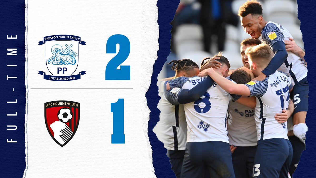 ⏱️ FULL-TIME: #pnefc 2-1 AFC Bournemouth

A big three points at Deepdale! 😍