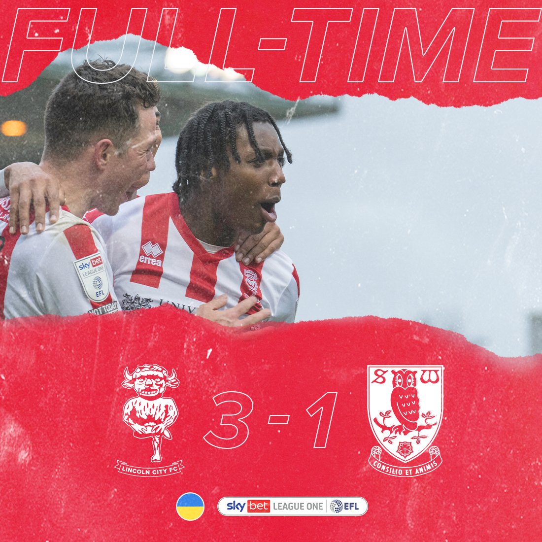 LincolnCity_FC's tweet image. FT:  🔴 3-1 🔵 

A huge win - 𝗪𝗘 𝗔𝗥𝗘 𝗜𝗠𝗣𝗦!

#LINWED