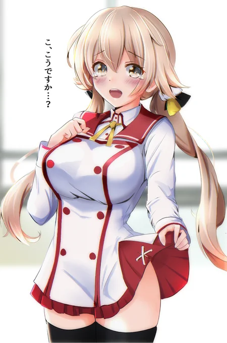 これは美濃関制服着てもらったヒフミに土下座してスリットをめくって欲しいとお願いした時の絵 