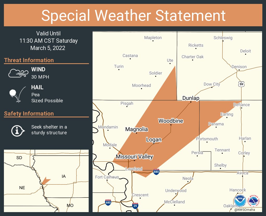 NWS Omaha on Twitter "A special weather statement has been issued for