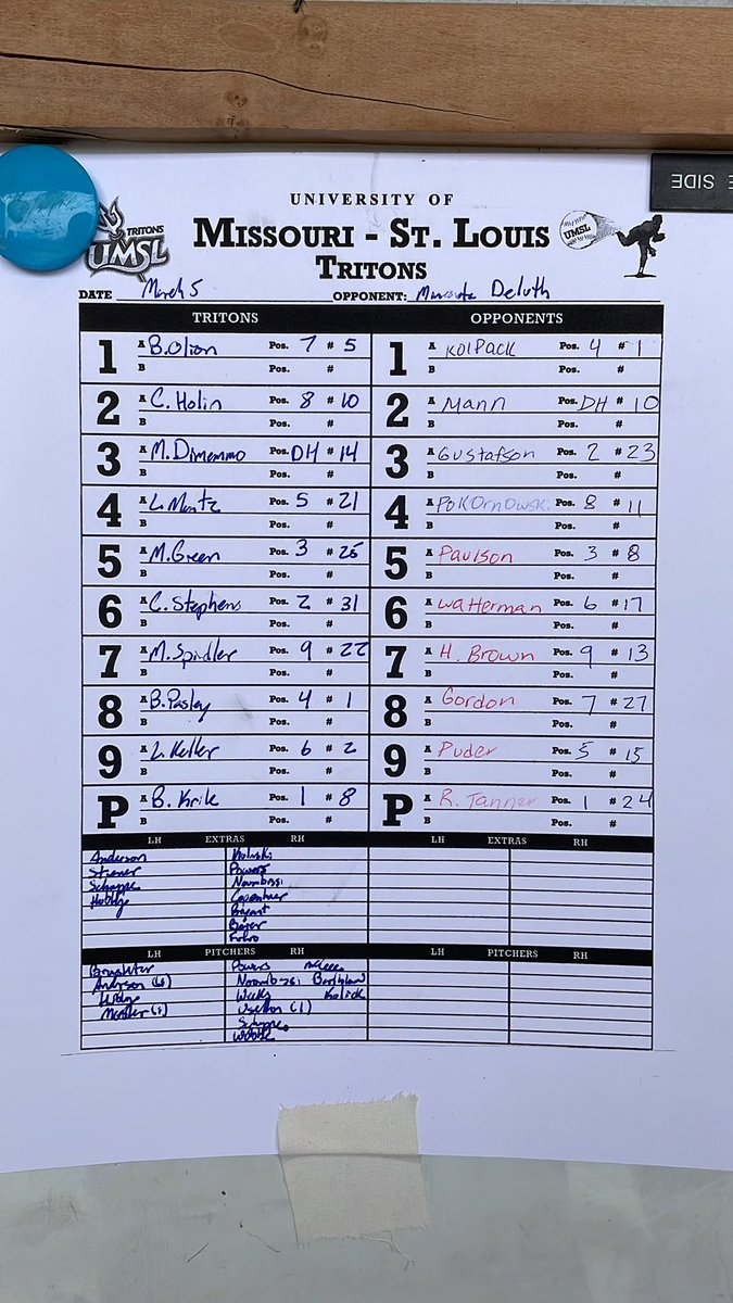 UMSLBSB's tweet photo. Todayโs starting lineup for the first game against Minnesota Duluth: https://t.co/mfdXNY2Hh2