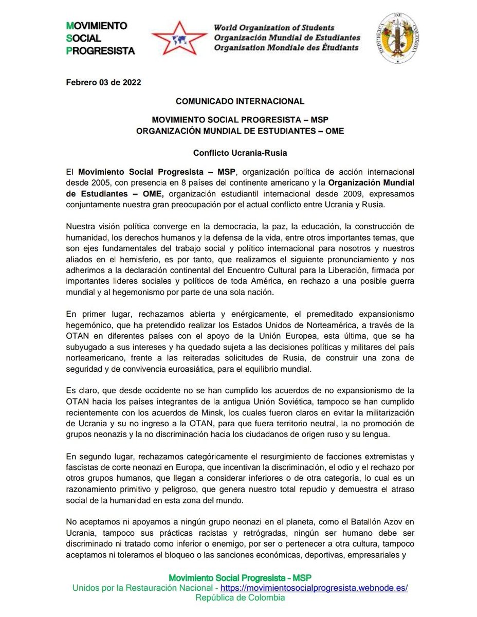 Organización Mundial de Estudiantes tweet media