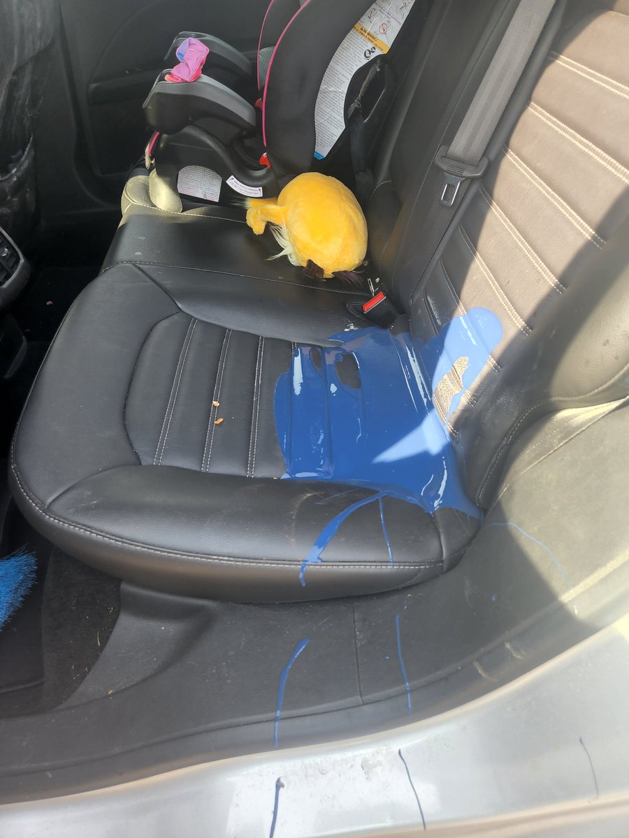 CoachMikeEbbert's tweet photo. Make sure your paint lid is secured when purchasing paint from @HomeDepot. Looking forward to seeing how good their insurance claims department handles these mishaps. https://t.co/eA1q1n4G7U
