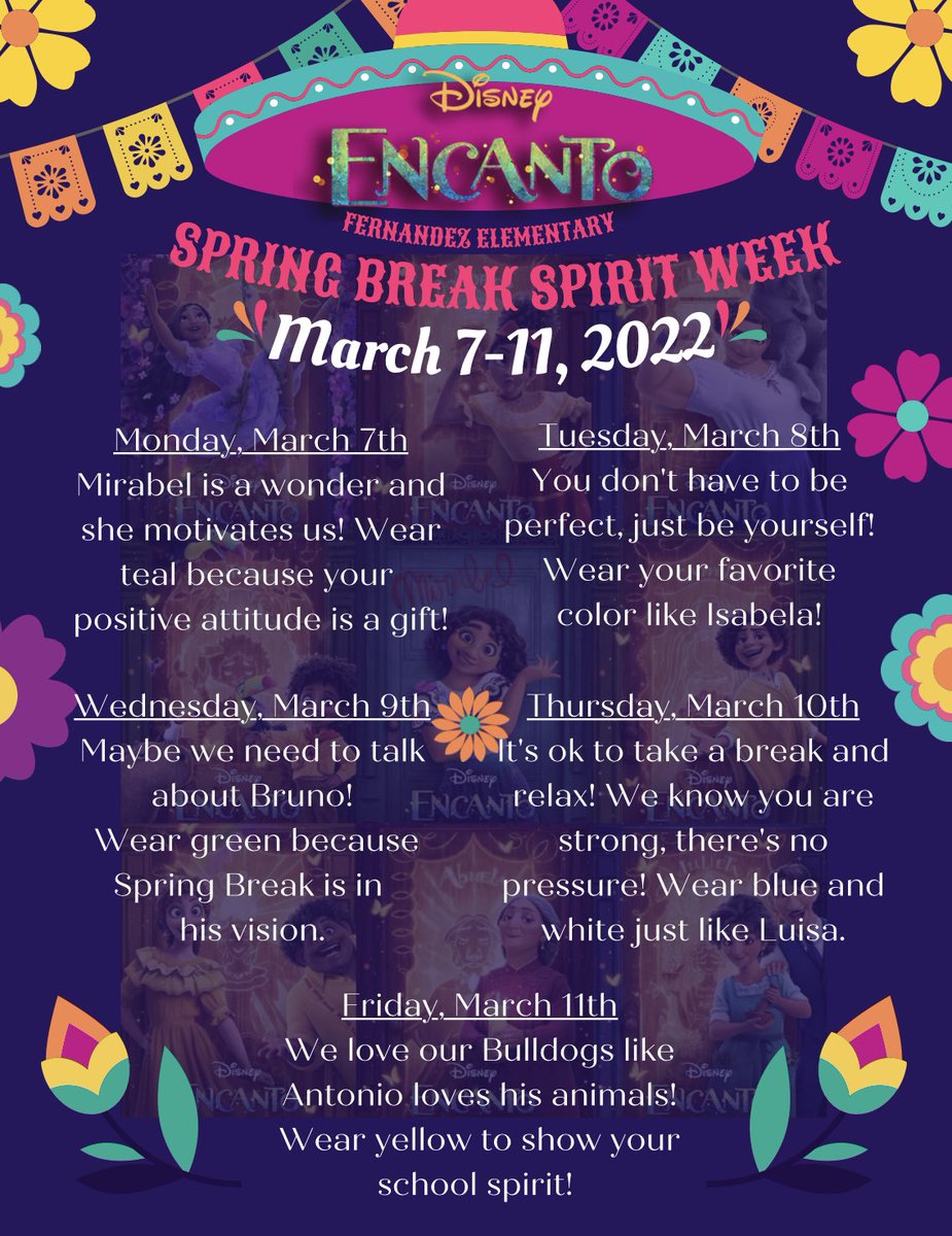 Fernandez Elementary (@nisdfernandez) on Twitter photo <a href="/NISDFernandez/">Fernandez Elementary</a> will March🍀 into spring break with an Encanto theme spirit week!🐾❤️ <a href="/NISD/">Northside ISD</a> @frankjohnson75 <a href="/RZBarraza/">Rebecca Barraza</a> <a href="/NISDFernandez/">Fernandez Elementary</a> will March🍀 into spring break with an Encanto theme spirit week!🐾❤️ <a href="/NISD/">Northside ISD</a> @frankjohnson75 <a href="/RZBarraza/">Rebecca Barraza</a>