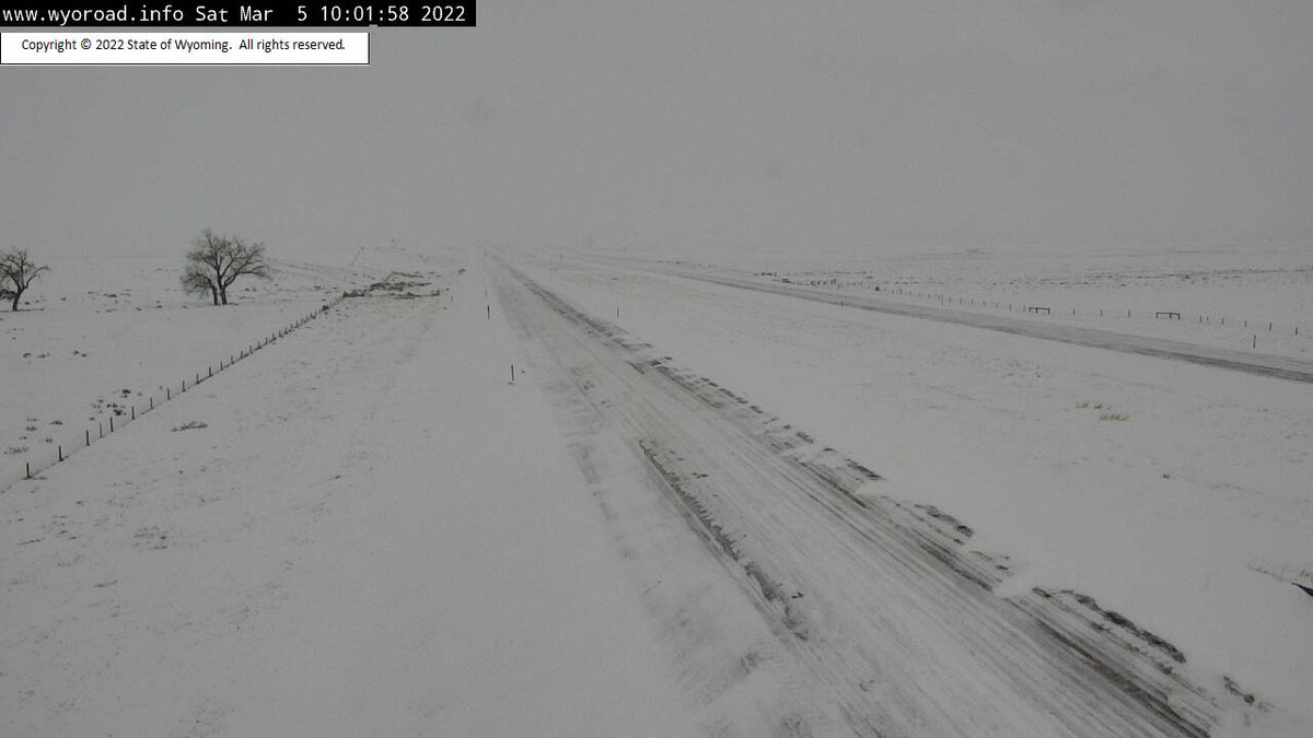 NWSCheyenne's tweet photo. 10 AM 3/5 - Radar Update! Snow showers are continuing this morning. Maintain caution if traveling! #WYwx #NEwx
Road Conditions/Info:
- WY: https://t.co/OOMDJEMVbm #WYOroad
- NE: https://t.co/k7eJNyTd8d #NEroad
Webcam from WYDOT at the Platte/Converse County Line facing North https://t.co/tD7F0OI0Cj